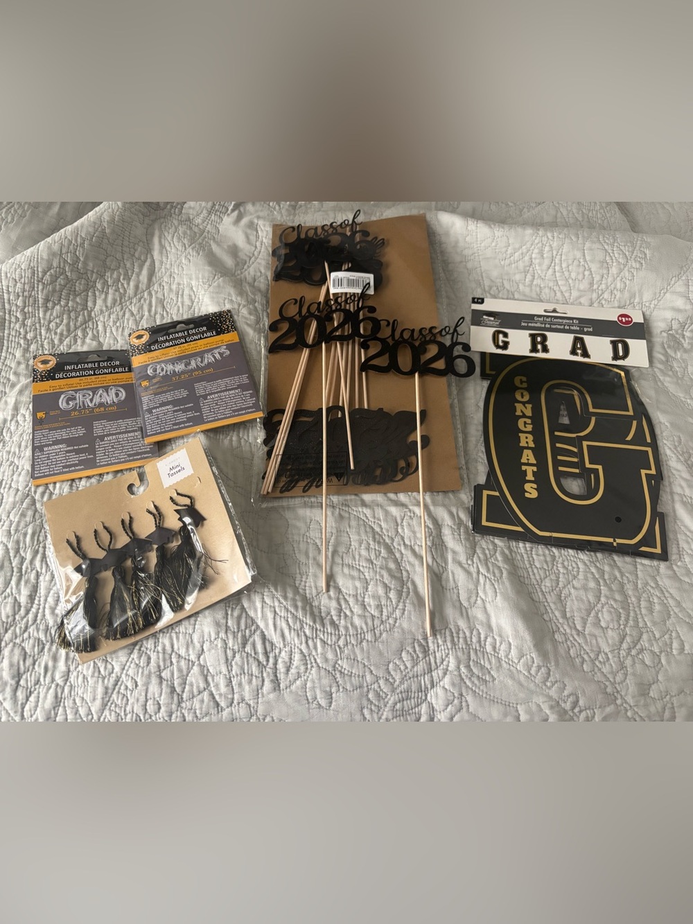 Class of 2026 Black Graduation Photo Props - Party Supplies